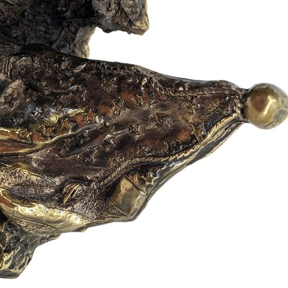 Vintage Gold Resin AMERICAN EAGLE STATUE on Flag Part Ready for DIY Wooden Stand - Picture 9 of 10